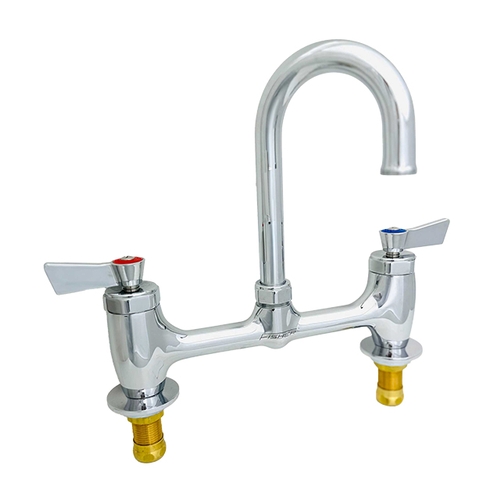 Fisher 33150 8" Deck-Mount Faucet w/ 12" Gooseneck Spout & Lever-Handles