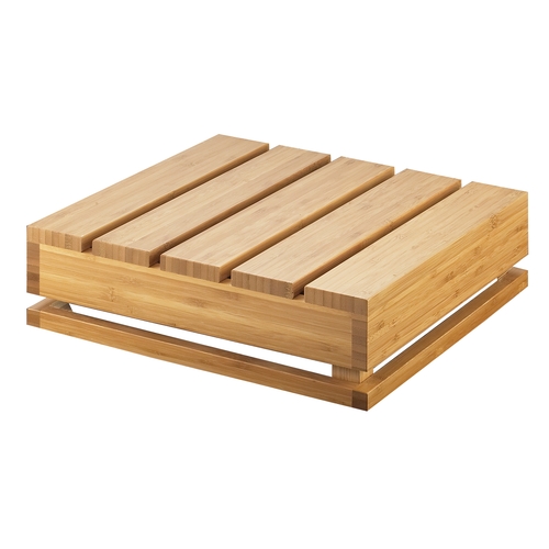 Cal-Mil 3332-4-60 Bamboo 12" x 12" x 4"H Square Display Crate Tower