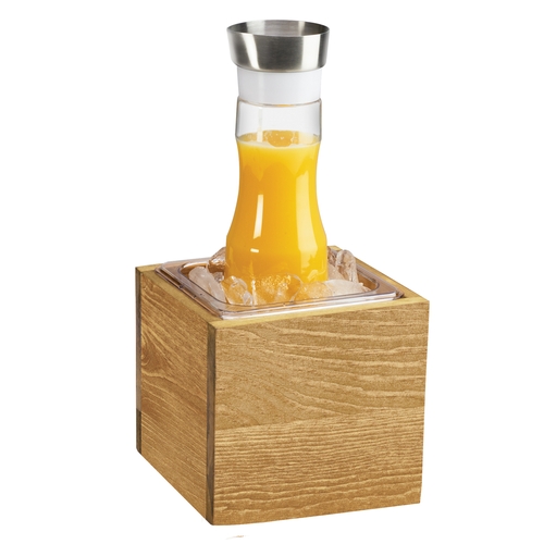 Cal-Mil 3360-6 Madera 7.75" x 7" x 7"H Rustic Pine Ice Display Tray