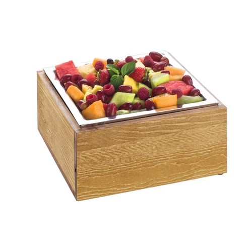 Cal-Mil 3367-99 Madera 12"x 12" x 4.5"H Rustic Pine Cold Concept Ice Display