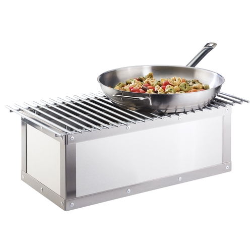 Cal-Mil 3391-55 22" x 7.5" x 9.5"H Stainless Steel Chafing Dish Stand