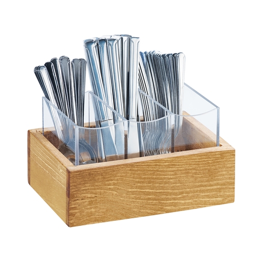 Cal-Mil 3408-99 Madera 9" x 6" x 5.25" Rustic Pine Flatware Holder