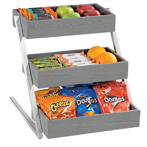 Cal-Mil 3449-3-83 Ashwood 16" x 20" x 15.5"H Oak Wood 3-Tier Merchandiser