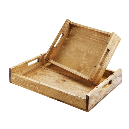 Cal-Mil 3454-1014-99 Madera 17.25" x 12.5" x 5.25"H Rustic Pine Display Tray