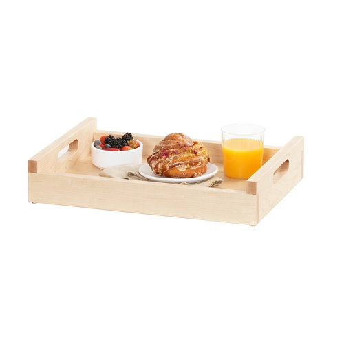 Cal-Mil 3454-1217-71 Blonde 17.25" x 12.5" x 3.5"H Maple Wood Roomservice Tray