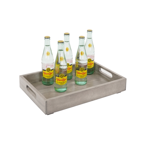 Cal-Mil 3475-1-110 Aspen 13" x 16" Gray Pine Room Service Tray - 2 Each