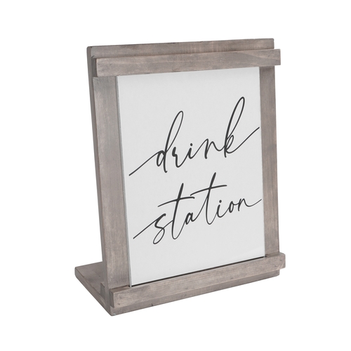 Cal-Mil 3483-811-110 Aspen 8" x 11"H Gray Pine Wood Card Holder - 6 Each