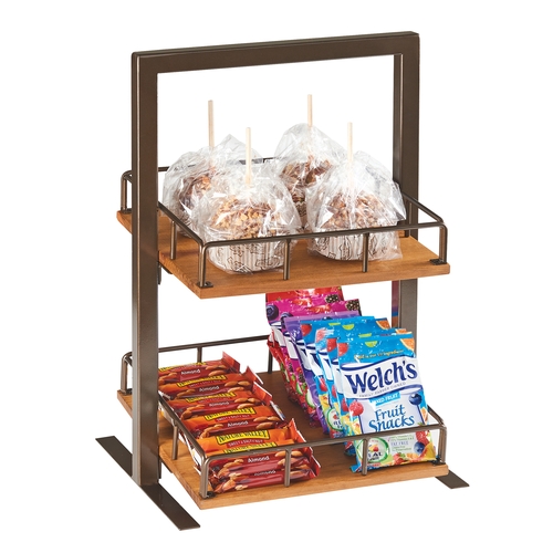 Cal-Mil 3494-2-84 Sierra 12" x 12" x 21"H Rustic Wood 2-Tier Merchandiser