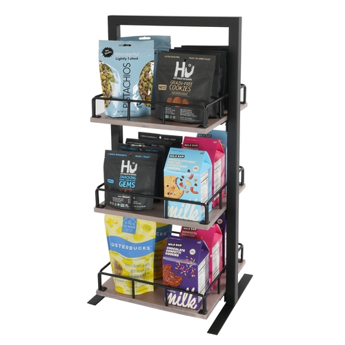 Cal-Mil 3494-3-110 Aspen 12" x 12" x 31"H Gray Pine Wood 3-Tier Display Stand