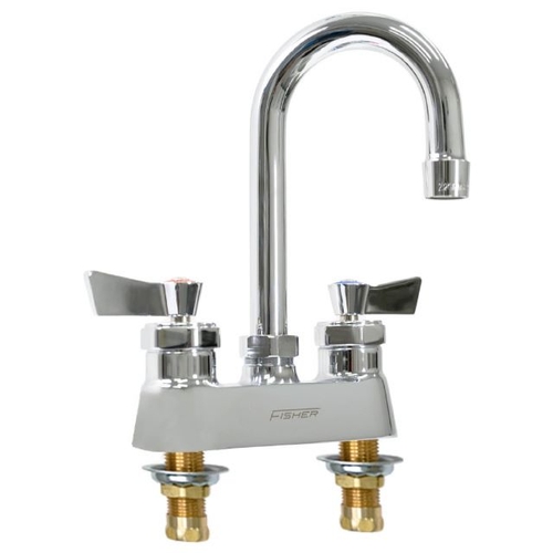 Fisher 35150 4" Deck-Mount Faucet w/ 12" Gooseneck Spout & Lever-Handle