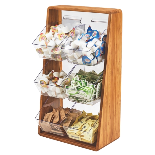 Cal-Mil 3569-6-60 Bamboo 13.25" x 7" x 23.25"H Angled Condiment Organizer