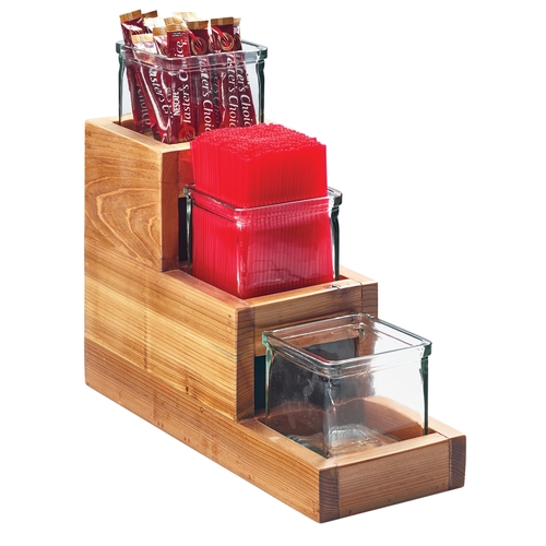 Cal-Mil 3612-4-99 Madera 5.25" x 14.5" x 12.5" Rustic Pine Condiment Organizer