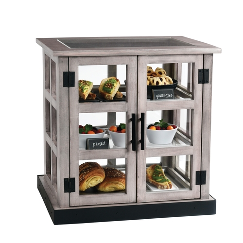 Cal-Mil 3621-110 Aspen 17" x 25" x 23"H 3-Tier Display Case w/ Clear Top