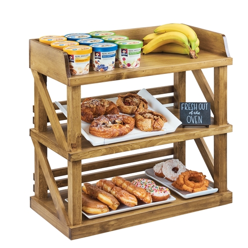 Cal-Mil 3637-99 Madera 24" x 12.25" x 24"H Rustic Pine 3-Tier Display Stand