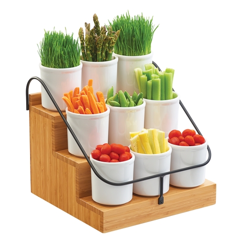 Cal-Mil 3638-60 Bamboo 14.5"x 13"x 12.25" Natural 3-Tier Condiment Organizer