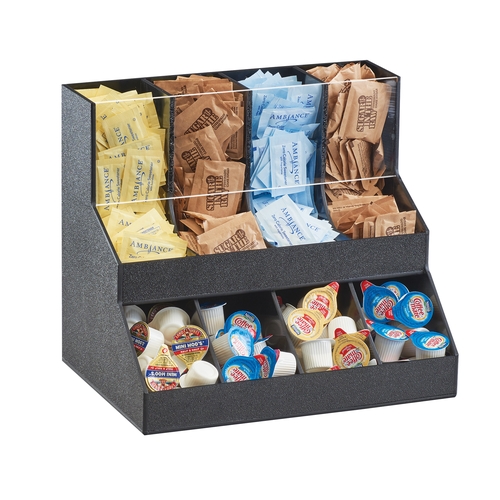 Cal-Mil 3690-13 13"x 9.25"x 11.25"H Black Plastic 2-Tier Condiment Organizer