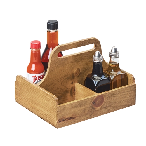 Cal-Mil 3692-99 Madera 9.75" x 8" x 7.5"H Rustic Pine Condiment Organizer