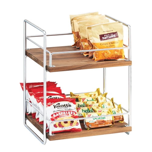 Cal-Mil 3704-2-49 Mid-Century 13" x 12" x 16.5"H 2-Tier Display Stand