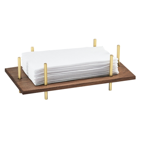 Cal-Mil 3718-46 Mid-Century 10" x 5.5" x 3.5"H Brass Frame Napkin Holder