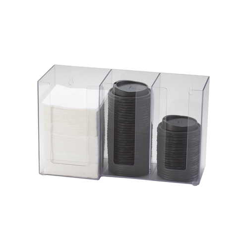 Cal-Mil 375-12 Classic 13.25"x 5.25"x 8"H Clear Plastic Condiment Organizer