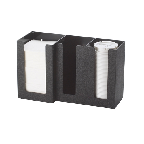 Cal-Mil 375-13 Classic 13.25"x 5.25"x 8"H Black Plastic Condiment Organizer