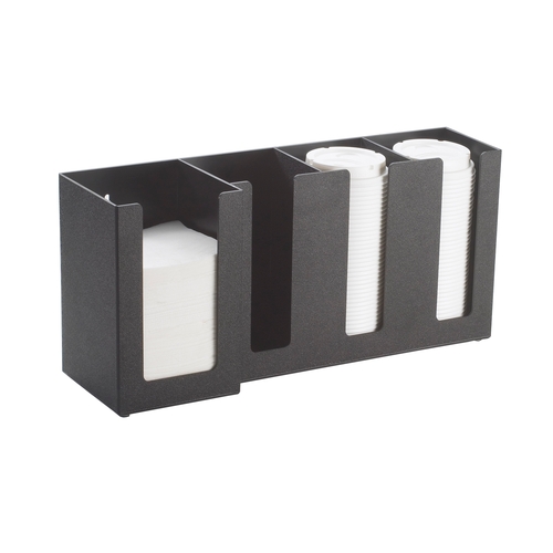 Cal-Mil 376-13 Classic 17.5" x 5" x 8"H Black Condiment Organizer