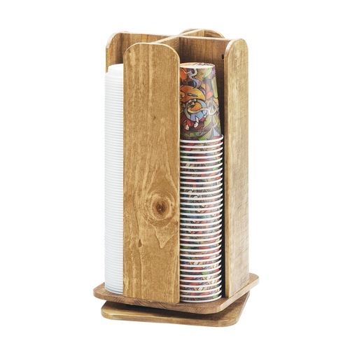 Cal-Mil 378-99 Madera 9" x 9" x 18.5"H Rustic Pine Cup & Lid Organizer