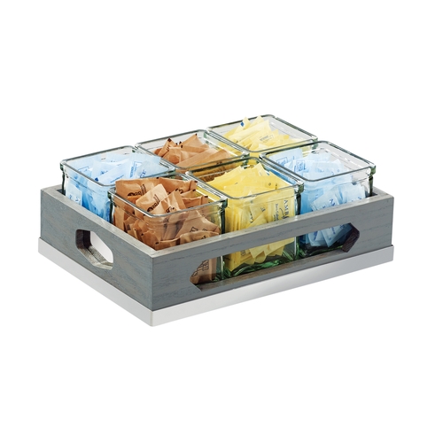 Cal-Mil 3805-83 Ashwood 12.75" x 9" x 4.5"H Gray Oak Condiment Organizer