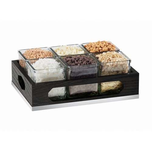 Cal-Mil 3805-87 Cinderwood 12.75" x 9" x 5.1"H Dark Oak Condiment Organizer