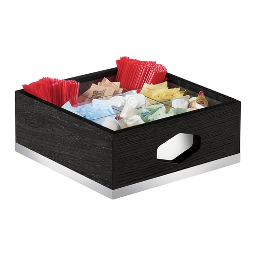 Cal-Mil 3809-87 Cinderwood 12" x 12" x 6"H Dark Oak Condiment Organizer
