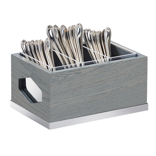 Cal-Mil 3811-83 Ashwood 9.5" x 6.75" x 4.75"H Gray Oak Flatware Display