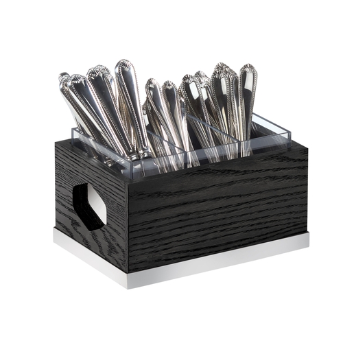 Cal-Mil 3811-87 Cinderwood 9.5" x 6.75" x 4.75"H Dark Oak Flatware Display
