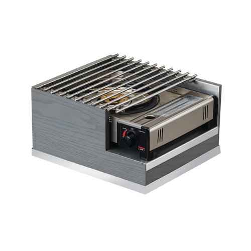 Cal-Mil 3816-83 Ashwood 12" x 14" x 7.5"H Gray Oak Butane Stove Frame