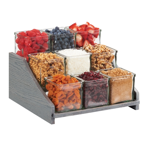 Cal-Mil 3831-83 Ashwood 13.1" x 12.5"x 6.5"H Gray Oak Condiment Organizer