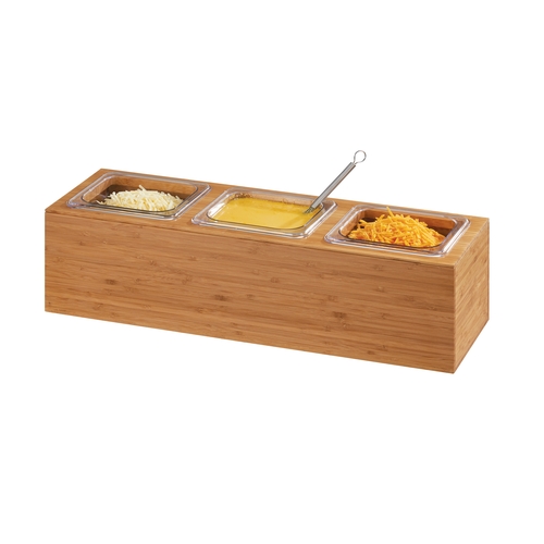 Cal-Mil 3836-3-60 Bamboo 15.75" x 5.5" x 8.75" Bar Condiment Holder