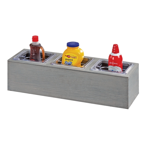 Cal-Mil 3837-3-83 Ashwood 11.75" x 7.5" x 6.25"H Gray Oak Bar Condiment Holder