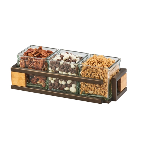 Cal-Mil 3910-3-84 Sierra 13" x 5"x 4.25"H Rustic Pine Condiment Organizer