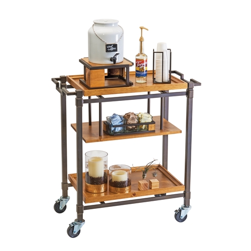 Cal-Mil 3913-84 Sierra 36" x 17.5" x 39"H Rustic Pine Beverage Cart