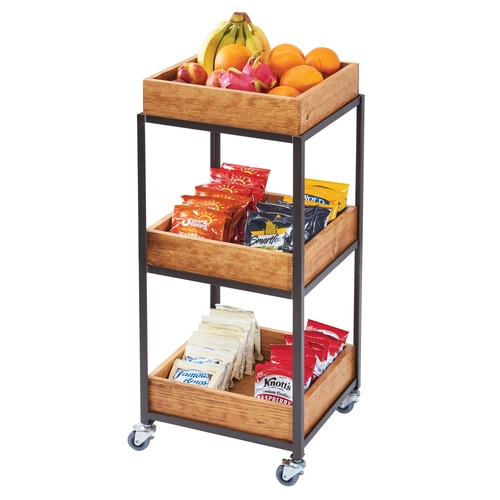 Cal-Mil 3921-84 Sierra 14.75" x 14.75" x 35"H Rustic Pine Merchandiser Cart
