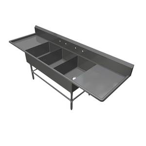 John Boos 3PB30244-2D30 3 Compartment 30" x 24" Stainless Steel Pro-Bowl Sink