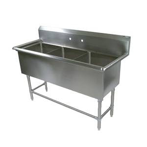 John Boos 3PB244 3 Compartment 24" x 24" Stainless Steel Pro-Bowl Sink