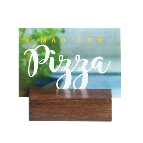 Cal-Mil 4014-78 3.25" x 3.25" x 0.8"H Walnut Card Holder - 6 Each