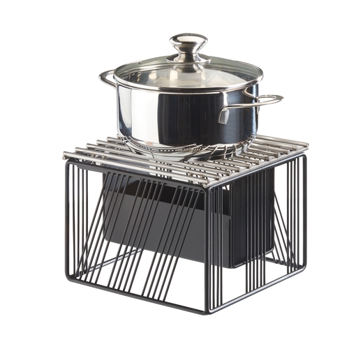 Cal-Mil 4106-13 Portland 10.25" x 10" x 7.5"H Black Wire Chafing Dish Stand