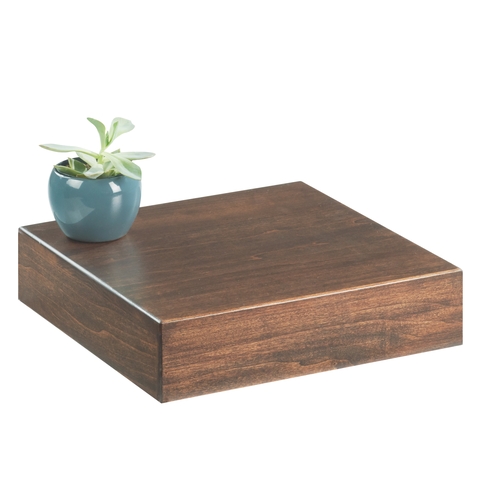Cal-Mil 432-3-78 Mid-Century 12" x 12" x 3.25"H Walnut Display Riser