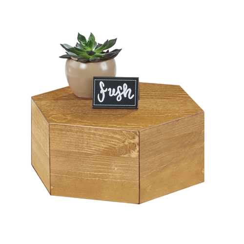 Cal-Mil 435-5-99 Madera 12" Dia. x 5"H Rustic Pine Hexagon Display Riser