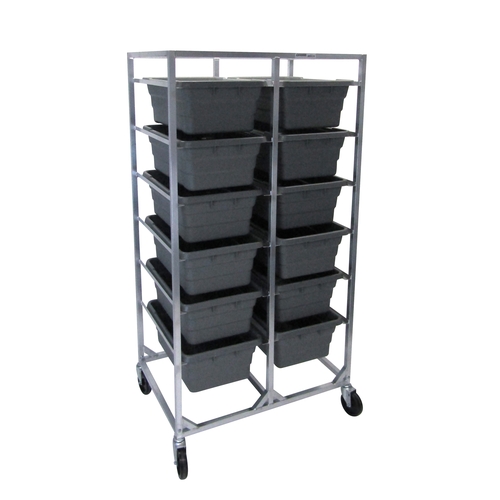 Channel Manufacturing 512LA 36" x 26" x 70.5" Welded Aluminum Double Bus Bin Cart 