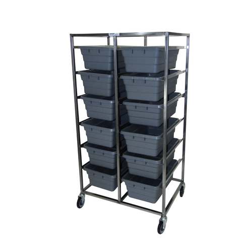 Channel Manufacturing 512LS 36"x 26" x 70.5" Welded Stainless Steel Double Bus Bin Cart 