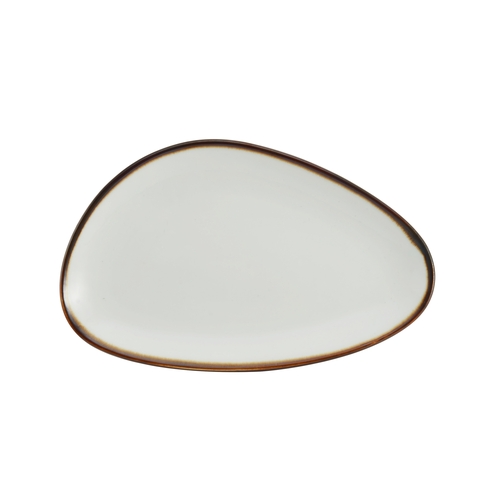 Mikasa Hospitality 5256148 Lodge Cream White Vitrified Porcelain 9" Egg Shaped Plate