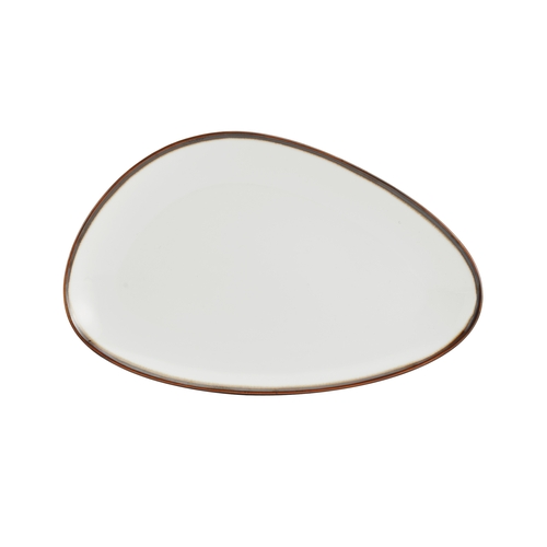 Mikasa Hospitality 5256150 Lodge Cream White Vitrified Porcelain 11" Egg Shaped Plate