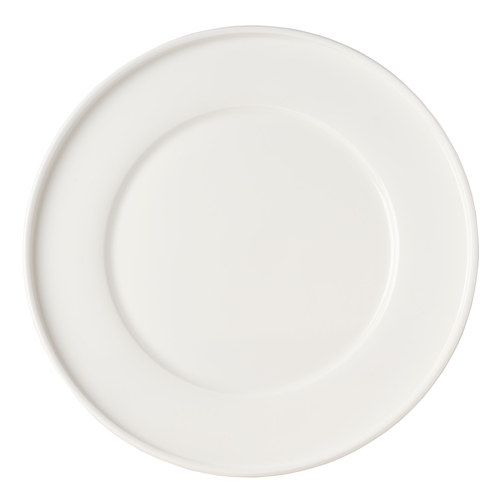 Mikasa Hospitality 5308908 Porthole White Bone China 10.8" Dia. Wide Rim Plate - 2 Doz